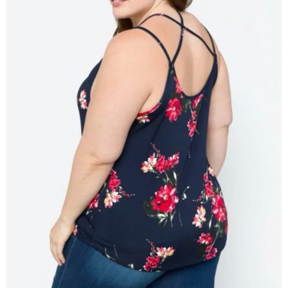 Papermoon (2X) Basima Back Detail Knit Top Stitch Fix Strappy Casual V Neck Tank - Picture 10 of 12